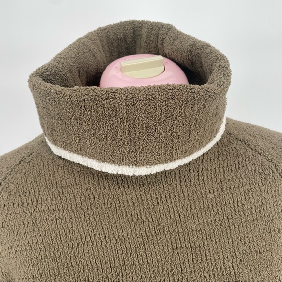 Y2K Julep Olive Green Oversized Slouchy Turtle Neck Fuzzy Knit Sweater - Picture 4 of 8